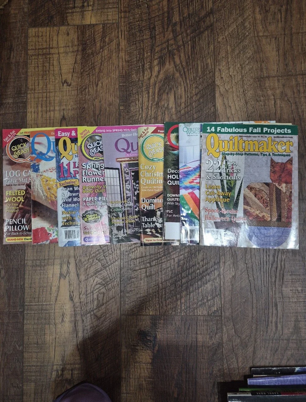 Lot of 9 Vintage Quilting Magazines Quilters World/Quiltmaker/Quilting W Pattern